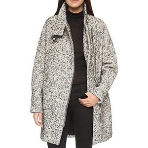 Madewell City Grid Coat in black and white, size 8